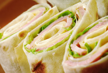 healthy club sandwich pita bread roll