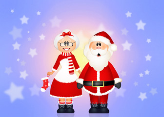 Santa Claus and her wife