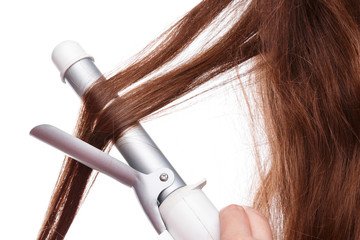 Curling iron and hair
