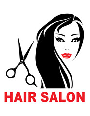 hair salon sign with woman face