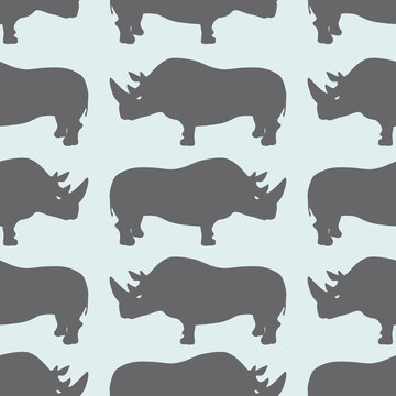 Rhinoceros Seamless Pattern.