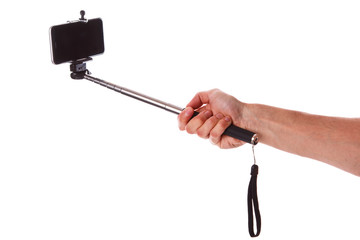 Smart phone on a selfie stick