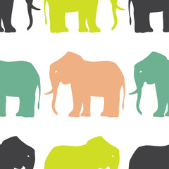 Elephant Seamless Pattern.