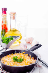 Julienne with mushrooms and cream