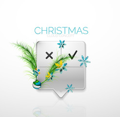 Modern abstract speech bubble with Christmas decoration