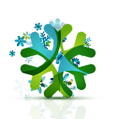Christmas decorated modern snowflake icon