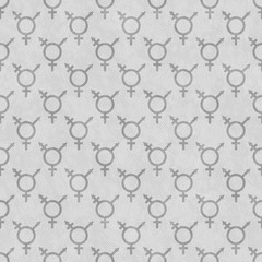 Fototapeta na wymiar Gray Transgender Symbol Tile Pattern Repeat Background