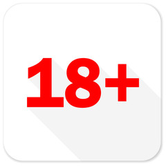 adults red flat icon with long shadow on white background