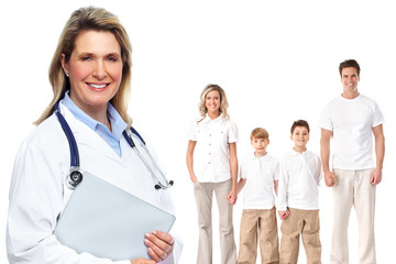 Fototapeta premium Medical family doctor and patients. 