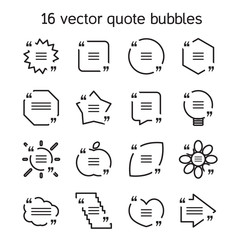 Square quote text bubbles set