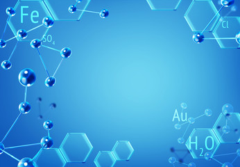 Chemistry science formula and molecules background.