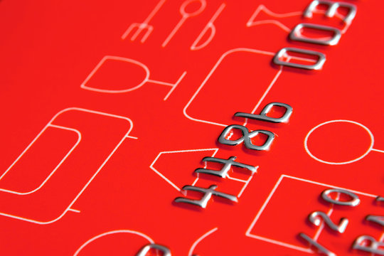 Detail Of Red Credit Card