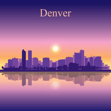 Denver city skyline silhouette background