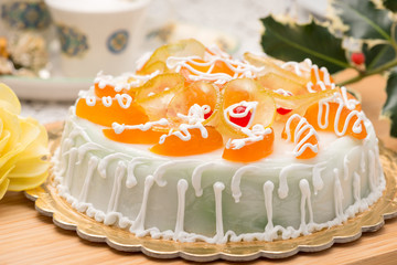 Cassata cake, Cassata siciliana is a traditional sweet from Palermo and Messina for Easter, Sicily, Italy