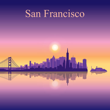 San Francisco city skyline silhouette background