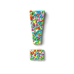 Exclamation mark (!) made from nonpareils