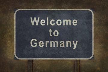 Welcome to Germany roadside sign illustration