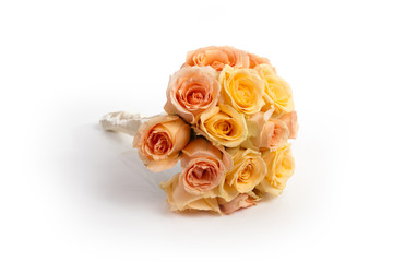 Bridal bouquet on white