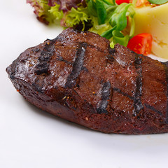 Liver with mashed potatoes and spinach