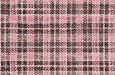 Seamless  brown white  and pink checkered fabric texture