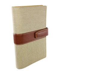 Portable notebook cover on white background