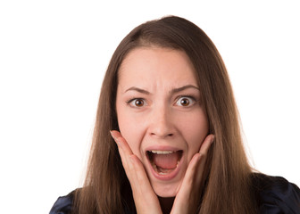 Beautiful screaming young woman