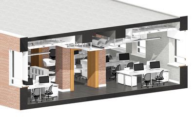 Cross section of the office space