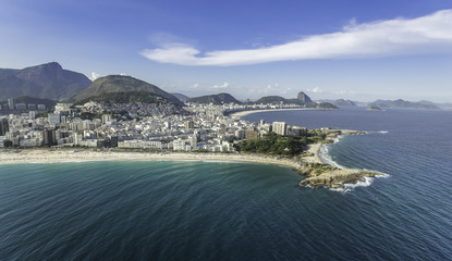 Obraz premium Aerial view Arpoador peninsula in Rio de Janeiro, Brazil