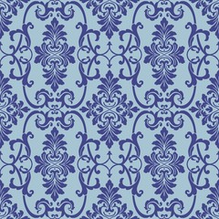 Blue Ornamental Seamless Pattern