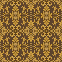 Brown Ornamental Seamless Pattern