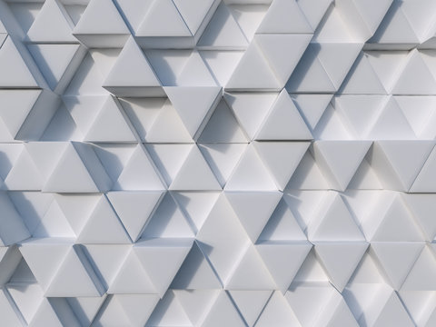 White abstract 3d triangle background