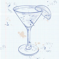 The Bacardi Cocktail on a notebook page