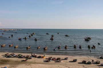 hundreds of fishing boats parked in the bay