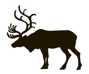 Vector silhouette of a reindeer