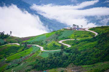 Naklejka premium Mountain road at ( phu tubberk) in Phu Hin Rong Kla National Par