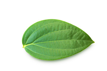 Fototapeta na wymiar Green leaf. Isolated on a white...