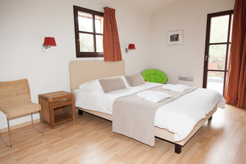 Beautiful bedroom with a big double bed