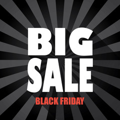 Black friday sales banner template with big sale message and