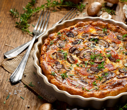 Mushroom quice, delicious vegetarian dish
