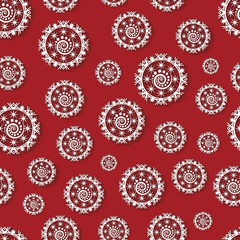 Seamless pattern with paper snowflakes