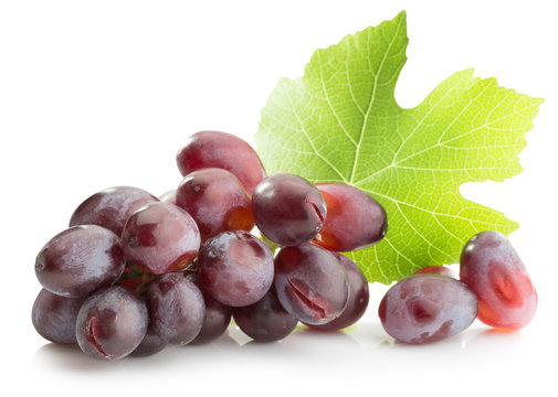 pink grape isolated on the white background