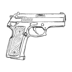 Vector Sketch Beretta Pistol