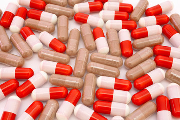 
Pills on white background