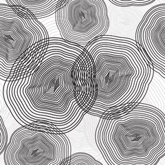 Gordijnen Concentrische cirkels vormen vector naadloos patroon, abstracte achtergrond in geometrische stijl © oxanaart