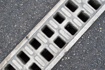 Trench drain linear grate closeup