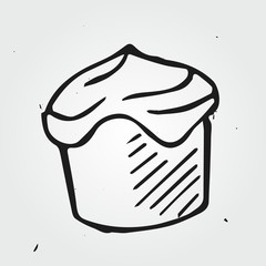 Tasty cake hand drawn
