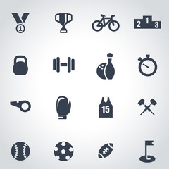 Vector black sport icon set