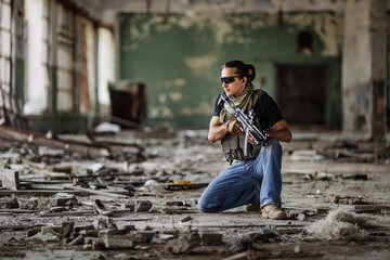Fototapeta premium Private Military Contractor during the special operation