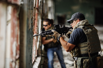 Fototapeta premium Private Military Contractor during the special operation