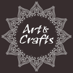 Ethnic logotype decorative element. Hand drawn elegant lineart logo design. Vector illustration. Islam, Arabic, Indian, ottoman motifs.